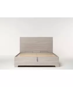 LETTO MATRIMONIALE CONTENITORE CON PIEDINI "HI BOX" OLMO NATURALE 160X190 CM